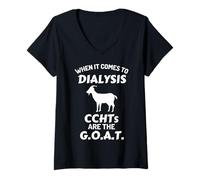 Women's When It Comes to Dialysis CCHTs are the Goat - Dialysis Tech V-Neck T-Shirt