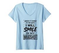 Women's When It Comes to My Kids I Will Smile in My Mugshot V-Neck T-Shirt