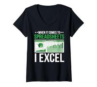 Womens When It Comes To Spreadsheets I Excel Funny Accountant CPA V-Neck T-Shirt