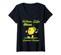 Womens When Life Gives Lemons Charge Hustle Vibes Energy V-Neck T-Shirt