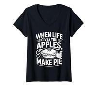 Womens When Life Gives You Apples Make Pie Quote V-Neck T-Shirt