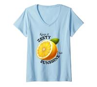 Womens When Life Gives You Lemons Design V-Neck T-Shirt
