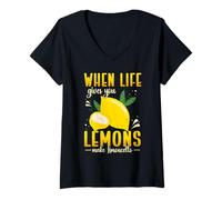 Women's When Life Gives You Lemons Make Lemonade Optimism Positivity V-Neck T-Shirt