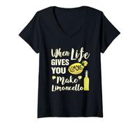 Womens When Life Gives You Lemons Make Limoncello T Shirt V-Neck T-Shirt