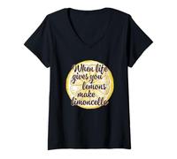 Womens When Life Gives You Lemons Make Limoncello V-Neck T-Shirt