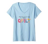 Womens When Life Gives You Scraps, Make A Quilt Sewing Quilting mom V-Neck T-Shirt