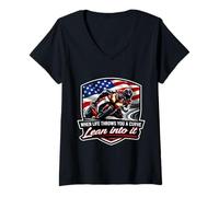 Women's When Life Throws You A Curve Lean Into It Motorcycle Rider V-Neck T-Shirt