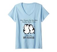 Womens When Penguins Find Their Mate They Stay Together Forever V-Neck T-Shirt