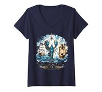 Women's When The Seas Roar I Will Not Fear V-Neck T-Shirt