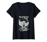 Womens When The Winds Howls I Listen Weather Spotters Meteorology V-Neck T-Shirt