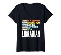 Womens When the World Offers Options Choose Librarian Life V-Neck T-Shirt