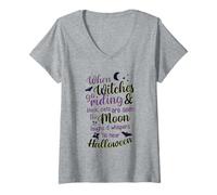 Womens When Witches go Riding V-Neck T-Shirt