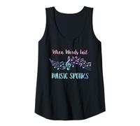 Womens When Words Fail Music Speaks Musician Tank Top