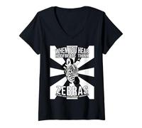 Womens When You Hear Hoofbeats Think Zebras EDS Awareness V-Neck T-Shirt