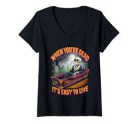 Women's When You're Dead It's Easy to Live | Philosophical Halloween V-Neck T-Shirt