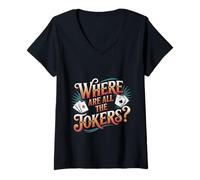 Womens Where are All The Jokers Mahjong Player Game - V-Neck T-Shirt