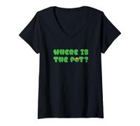 Women's Where is The Pot Funny St Patricks Day V-Neck T-Shirt