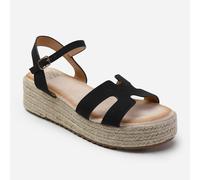 Women's Wheres That From Ankle Strap Platform Espadrilles in Black