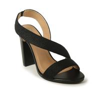 Women's Wheres That From Block Heel Sandals with Crossover Strap in Black