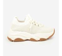 Women's Wheres That From Mesh Knit Lace Up Trainers in Cream