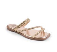 Women's Wheres That From Strappy Flat Sandals with Diamanté Detail in Gold