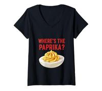 Womens Where's The Paprika Funny Deviled Eggs V-Neck T-Shirt