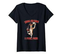 Women's Whippet Dog Yoga or Wine I Feel Fine - DIGOR Funny V-Neck T-Shirt
