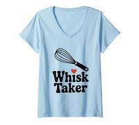 Womens Whisk Taker: Funny Baking Pun for Chefs and Foodies V-Neck T-Shirt