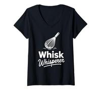 Womens Whisk Whisperer Culinary Baking Chef V-Neck T-Shirt