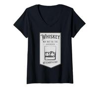Women's Whiskey May Not Be The Answer But It's Worth A Shot V-Neck T-Shirt
