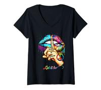 Womens Whisper words of wisdom let peace signal let it be V-Neck T-Shirt
