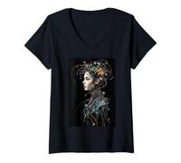 Womens Whispering Garden Soul Mystical Blossom Being V-Neck T-Shirt