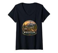 Women's Whistler Mountain Biking Adventure Sunset Gondola V-Neck T-Shirt