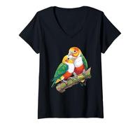 Womens White Bellied Caique Lover Parrot Lover White Bellied Caique V-Neck T-Shirt