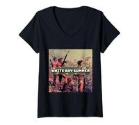 Womens White Boy Summer - Rhodie Soldiers V-Neck T-Shirt