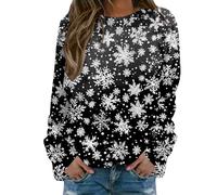 Womens White Christmas Sweatshirt Long Sleeve Crewneck Christmas Tree Graphic Shirts Oversized Xmas Tree Thermal Holiday Graphic Pullover Ugly Christmas Sweaters