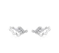 Women's White Gold Au585 14K Angel Wing Earrings White Moissanite