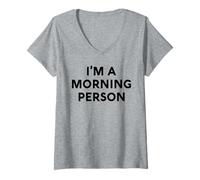 Womens White Lie Im A Morning Person Party Funny Sarcastic Ironic V-Neck T-Shirt