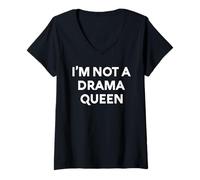 Womens White Lie I'm Not A Drama Queen Comedy Party Sarcastic Woman V-Neck T-Shirt