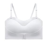 womens white push up bras convertible invisible bandeau bra seamless crop bra with detachable straps
