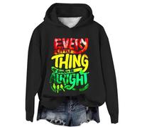 Womens White Tank Top Every Little Thing Gonna Be Alright Art Print Casual Sweatshirt andeau Top