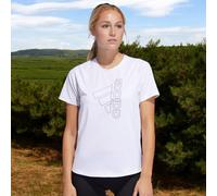 Womens White Top Adidas Tech BoS T Shirt Logo Sports Training Tee Size 2XS NG