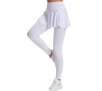Women's White Trousers Wide Sports Tennis Skirt Trousers High Waist Hip Lifting Yoga Skirt Exposition Training Badminton Skirt Patent Trousers Women Black, White, M