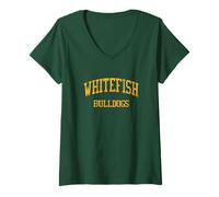 Women's Whitefish High School HS Whitefish MT Vintage Sports V-Neck T-Shirt