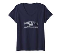 Women's Whitefish Montana - MT V-Neck T-Shirt