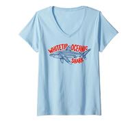 Women's Whitetip Oceanic Shark V-Neck T-Shirt