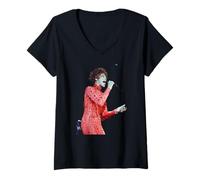 Womens Whitney Houston I'm Your Baby Tonight World Tour Live V-Neck T-Shirt