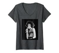 Womens Whitney Houston Live 1988 Where Do Broken Hearts Go V-Neck T-Shirt