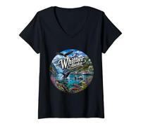 Women's Whittier Alaska AK Inside Passage USA V-Neck T-Shirt