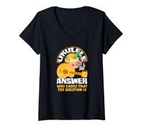 Women's Who Cares What The Question is Ukulele is The Answer V-Neck T-Shirt
